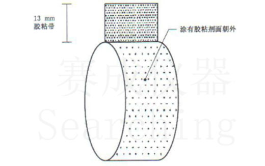 濟南賽成VOC-01環(huán)形初粘儀測試時(shí),將膠帶式樣彎轉成如圖這樣的環(huán)形試樣,有膠面朝外 濟南賽成VOC-01環(huán)形初粘儀測試時(shí),將膠帶式樣彎轉成如圖這樣的環(huán)形試樣,有膠面朝外